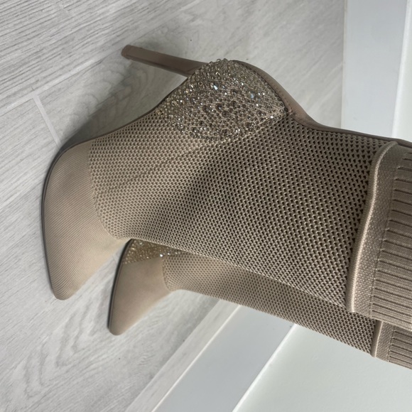 Nude Boots with Crystal Detail - Picture 1 of 5